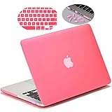 Matte Hard Case for MacBook Pro (Retina, 13-inch, Late 2012 to Early 2015), A1425/A1502, LENTION Plastic Shell Case with Rubber Feet for Mac Book, with Anti-Dust Plugs and Keyboard Cover (Pink)