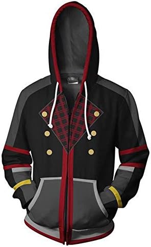 Haililais Kingdom Hearts 3D Jacket Hooded Sweater Stylish Zipper Outerwear Casual Coat for Women and Men
