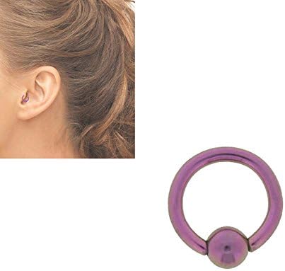 Anodized Pink Steel Tragus Piercing Ring 16 GA Diameter 2GA / 0.24" (6mm)