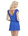 LAPAYA Women's Swim Beach Dress Deep V Neck Open-Back Beach Cover Up Beach Skirt, Royal Blue, 2-6