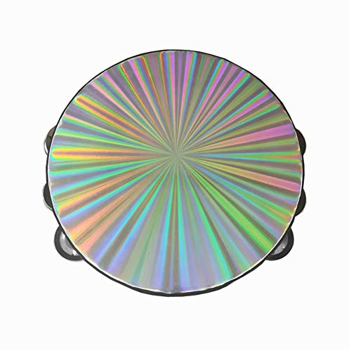 heaven2017 Reflective Tambourine Drum Double Rows Jingle Bell Musical Party Percussion Instruments - Thumbnail 3