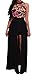 Jiujiuyi Women's Sleeveless Embroidered Floral Print Chiffon Romper Dress Black
