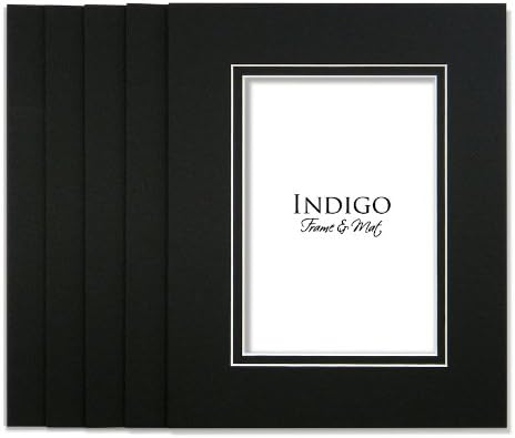 SET of 10 - GREATPACK 8x10 Black Double Mats and Backings - Fit 5x7 Photo Art