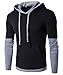 Guoji Men's Casual Slim Fit Long Sleeve T-Shirt with Hooded/Hoodies Tops (B26-Black Large)