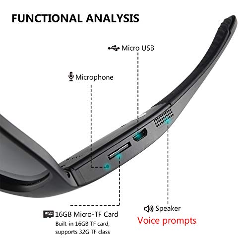 Forestfish Camera Glasses Video Recording Sunglasses 1080P HD Video Recording Camera with 16GB TF Card - Thumbnail 3