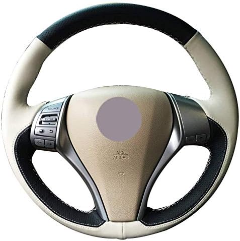 MWPO Black Leather Leather Steering Wheel Cover for Nissan Teana Altima 2013-2016 QASHQAI Rogue Sentra X-Trail Tiida
