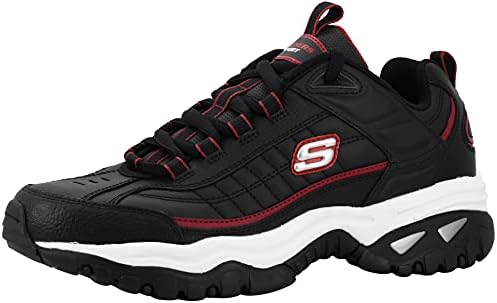 Skechers Men's Energy Afterburn Lace-Up Sneaker Black/Silver/Red