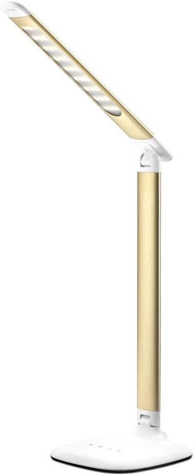LED Desk Lamp, Flexible Gooseneck Table Lamp, 5 Color Temperatures with 7 Brightness Levels, Touch Control, Memory Function, 8.5W, Christmas Gold