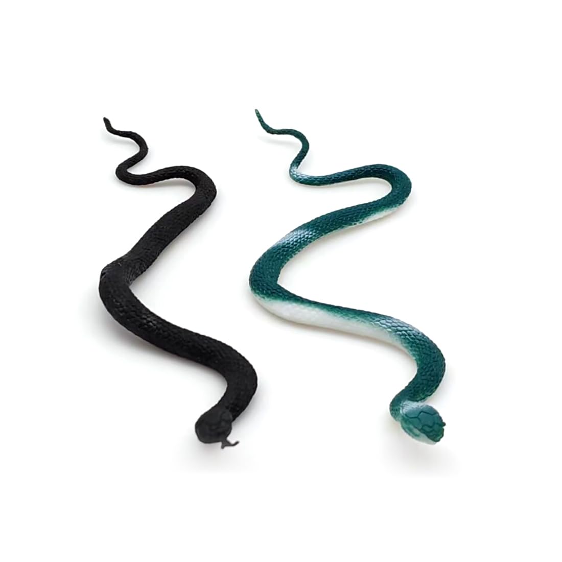 ZYBHMJE 2 Pcs Rubber Snakes 35cm Fake Snake 35cm Plastic Snakes Rubber Snakes Realistic Fake Rubber Snakes Multicolor Fake Snake for Garden Props to Keep Birds Away, Pranks