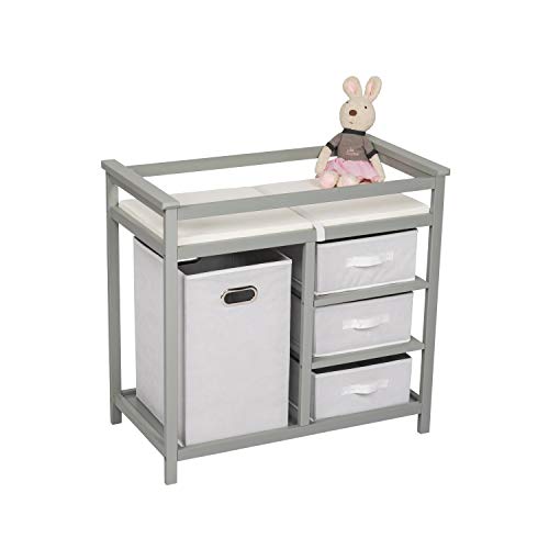 Kinbor Baby Changing Table Infant Diaper Station Nursery Organizer with