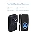 【No Battery Required】Wireless Doorbell Waterproof, AURTEC Door Chime Kit with 2 Plug-in LED Flash Receivers & 1 Press Self-powered Transmitter, 51 Chimes and 4 Volume Levels, Black
