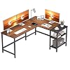 CubiCubi L Shape Computer Desk with Storage Shelf Study Writing Table for Home Office, Modern Simple Style PC Desk…