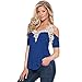 HOT SALE Goddessvan Women Summer V Neck Lace Top Short Sleeve Blouse Ladies Casual Tops T-Shirt