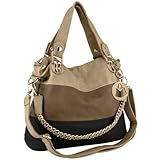 MG Collection Ece Tri-Tone Hobo Handbag, Black, One Size