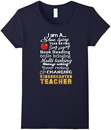 Womens I'm A Shoe Tying Tear Drying - Kindergarten Teacher T-Shirt Medium Navy