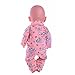 MonkeyJack Long Sleeve Shirt Pants Pajamas Suit Clothes for 18inch American Girl AG Zapf Baby Born Dolls Dress Up Kids Role Play Pink