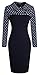 HOMEYEE Women's Retro Chic Colorblock Lapel Career Tunic Dress B238 (M, Dark Blue + Dot)