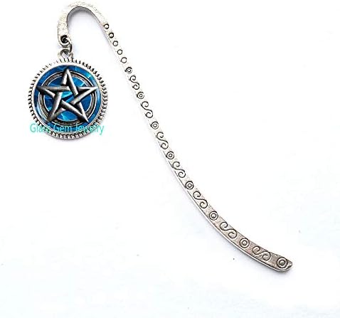 Pentagram Bookmarker, Pentagram Bookmark, Pentacle Bookmarker, Pentacle Bookmark, Pentagram Jewelry, Occult Wiccan Bookmark, Men's Bookmark，Q005