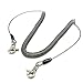 Booms Fishing T1 Coiled Lanyard or Safety Rope Wire Steel Inside Attached with Lobster 5 Size Available(79/118/196/315/396 inches Max Stretch)