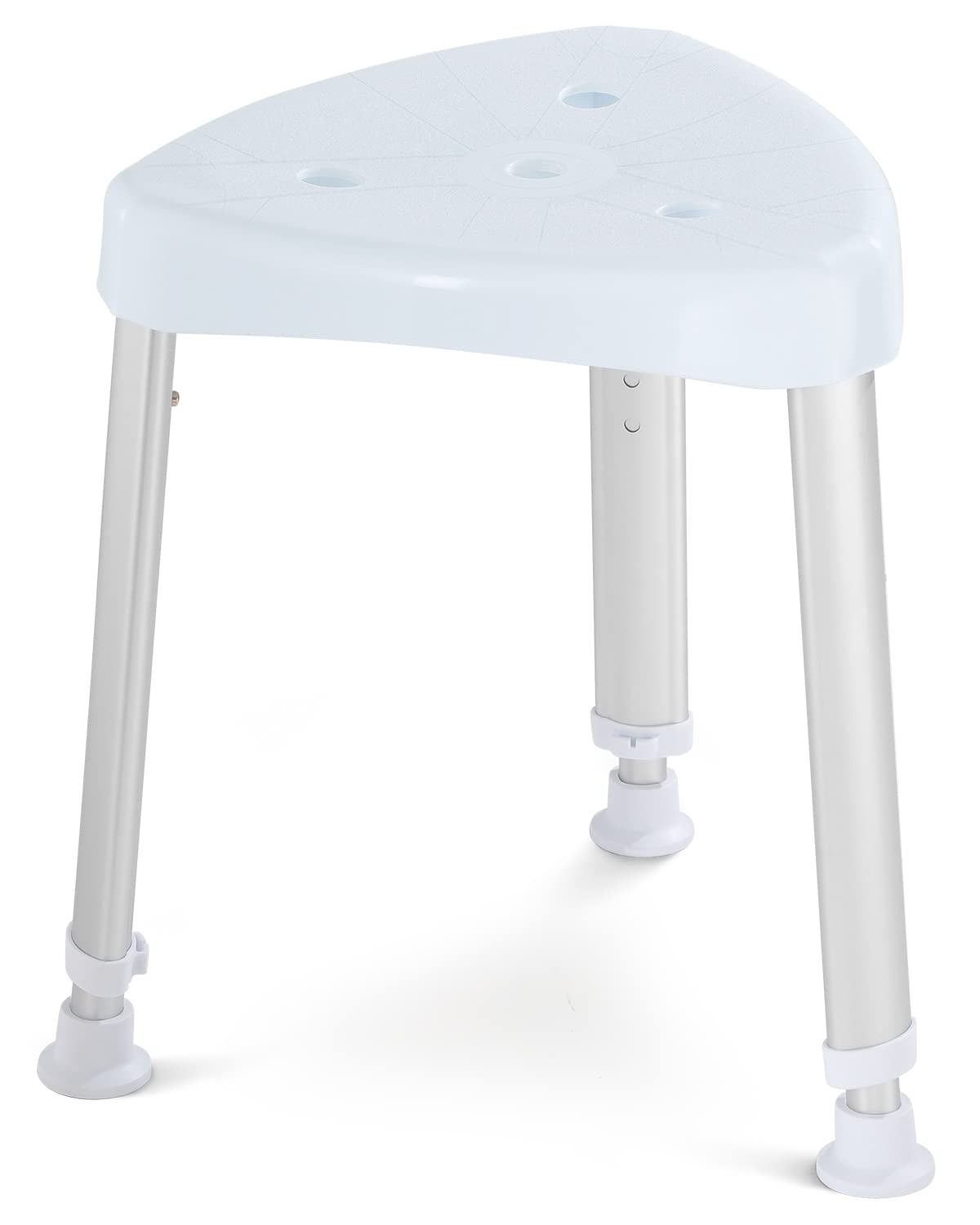 OasisSpace Adjustable Corner Shower Stool - Triangle Spa Shower Seat for Inside Shower, Shower Shaving Stool for Adults, Anti-Slip and Durable Shower Chair for Small Shower