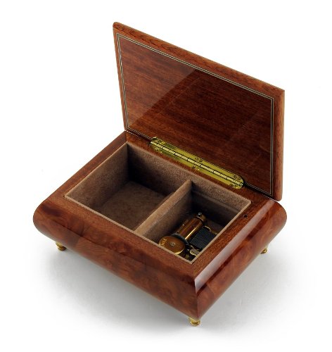 Gorgeous Lyre and Sheet Music with Ribbon Musical Jewelry Box - Over 400 Song Choices - Dies Bildnis (aria from Magic Flute) Swiss - Thumbnail 2