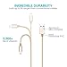 GANJOY iPhone Charger 3Pack 3FT/6FT/10FT(1M/2M/3M) Nylon Braided 8 pin Charging Cables USB Charger Cord, Compatible with iPhone 7/7 Plus/6s/6s Plus/6/6 Plus/5/5S/5C/iPad and iPod (Gold)