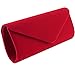 Jubileens Wedding Evening Party Velvet Clutch Bag Retro Envelope Cross Body Handbag (Red)