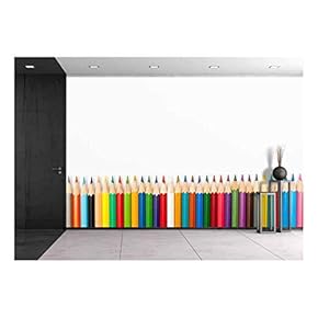 Pattern of Color Pencils Background - Canvas Art Wall Decor - 66"x96"