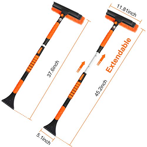 MATCC Car Snow Brush Removal Kit 45'' Extendable Snow Brush with