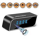 Spy Camera Hidden in Clock with Wifi/Night Vision/Motion Detection/Loop Recording, HD 1080P & 157° Angle Nanny Cameras, Wireless IP Camera for Home Surveillance