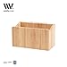 MobileVision Bamboo Caddy Add-On for File Folder Desktop Organizers; Compartment & storage space fits pens, pencils, keys, & other stationary items