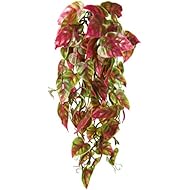 Penn-Plax Reptology Decorative Hanging Terrarium Plant Vines for Reptiles and Amphibians – 12” Length – Green & Red