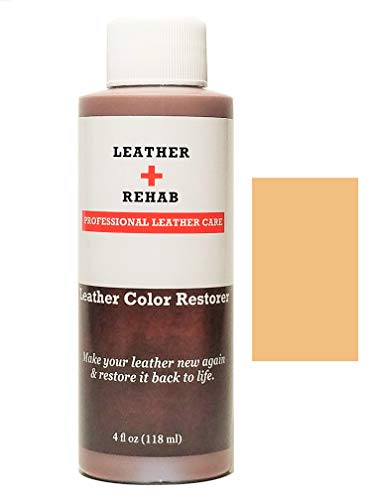 Leather Rehab Leather Color Restorer - Repair & Restore Faded, Worn and Scratched Leather & Vinyl Easily with No Kit - Furniture, Couch, Car Seat, Shoes, Jacket and Boots - 4 oz. Buckwheat