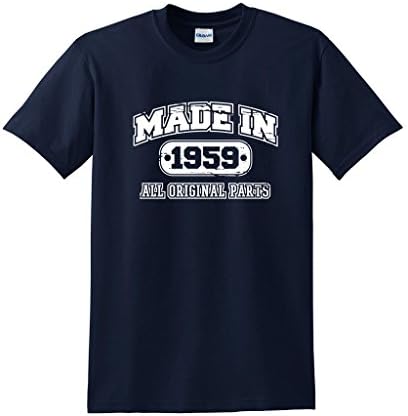 58th Birthday T Shirt Made In 1959 Vintage Mens Funny T SHIRT L Navy