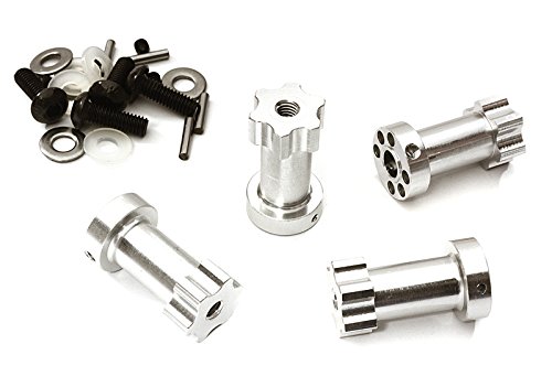 Integy RC Model Hop-ups C28017SILVER 12mm Hex Extended Wheel (4) Hub 22mm Thick for Most 1/10 Traxxas