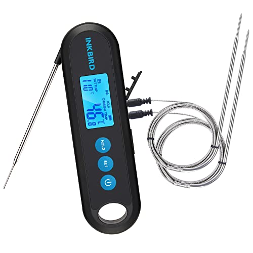 INKBIRD Professional Digital Barbecue Bluetooth Kitchen Thermometer with 2 Stainless Steel Probe for Meat IHT-2PB BBQ Grill Oven