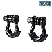EAG 3/4 inch Black D-Ring Shackles 4.75 Ton Capacity with 7/8 inch Diameter Pin and Black Isolator Washer Kits 1 Pair