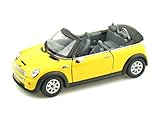 Kinsmart Mini Cooper S Convertible 1/28 Yellow