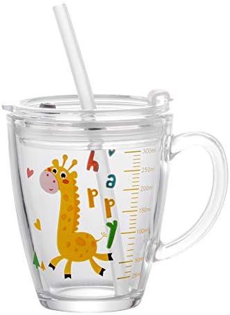 Kids Glass Milk Cup Childrens Measuring Cups Toddler Drinking Cup