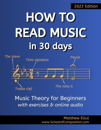 How to Read Music in 30 Days: Music Theory for Beginners - with exercises & online audio (Practical Musical Theory)