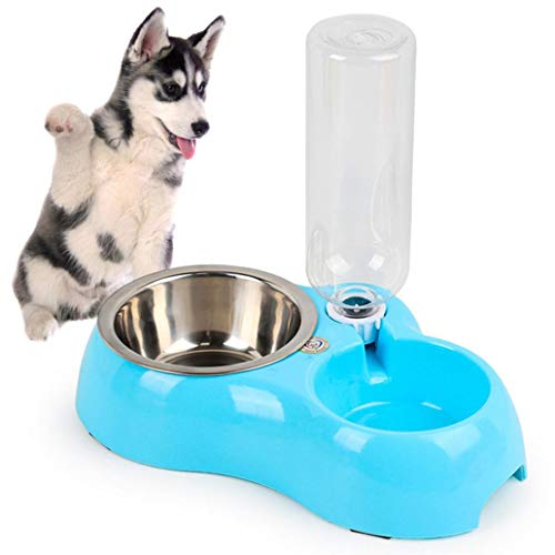 LeSharp Pets Public Accessories, Self-Dispensing Gravity Pet Feeder and Waterer,Dogs & Cats Double Feeder Bowl Stainless Steel Bowl Automatic Water Dispenser- Pink - Thumbnail 3