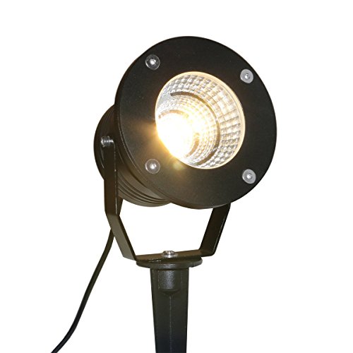 VBLED® 10W Garten-Strahler/Außenleuchte IP65 extra helle 600 Lumen, 4000K, Aluminium schwarz eloxiert inkl. Erdspieß und… – Bild 4