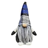 Ruipunuosi Tied Beard Gnome Handmade Swedish Christmas Santa Tomte Plush Doll Holiday Figurines Toy Xmas Home Ornaments Table Decoration Blue/Red