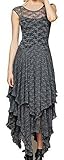Hee Grand Chic Women's Sleeveless Floral Lace Tiered Long Irregular Party Dress S US Grey