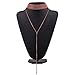 Everrich Gothic Long Black Velvet PU Leather Chain Necklace Stretch Tattoo Choker Elastic Tassel Necklaces