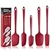 Silicone Spatula Set 5-Piece, NOVASTARCK Heat-Resistant One Piece Design Seamless Rubber Spatula Spoonula Dishwasher Safe for Mixing Cooking & Baking (Cherry Red)