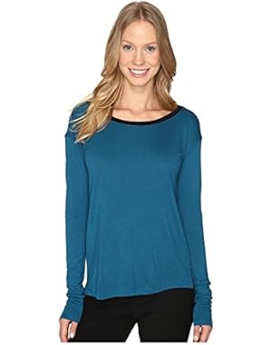 Calvin Klein Jeans Womens V-Back Solid Long Sleeve Shirt