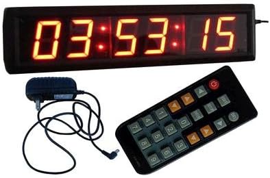GOODRELIISH 2.3" Wall Mounted LED Digital Countdown Remote Control Timer Clock 12/24 Hour Display