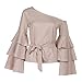2018 Women Autumn Off Shoulder Blouse Long Lotus Sleeve Shirt Loose Tops by Topunder