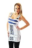 Star Wars R2-D2 Robot Juniors White Costume Tank Top Shirt (Juniors Large)